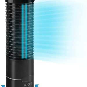 DR.PREPARE Oscillating Tower Fan with Touch Buttons, 3 Speeds and Timers, 70° Oscillation, Quiet Cooling, Personal Bladeless Fan for Bedroom Office Home, 16-Inch