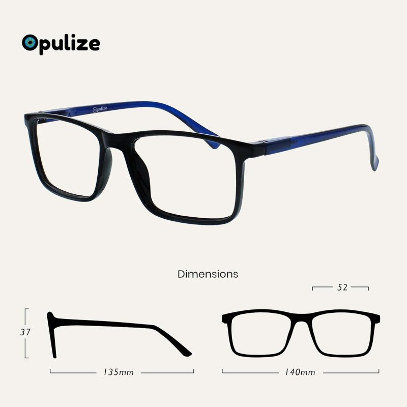 OPULIZE Ink Reading Glasses 5 Pack Large Rectangular Frame Spring Hinges Scratch Resistant Mens Womens RRRRR4 - 图片 2